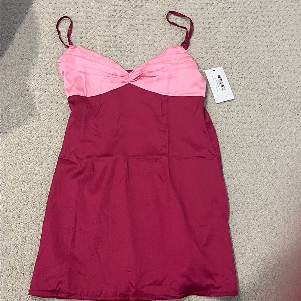 Honey Pink Contrast Mini Dress